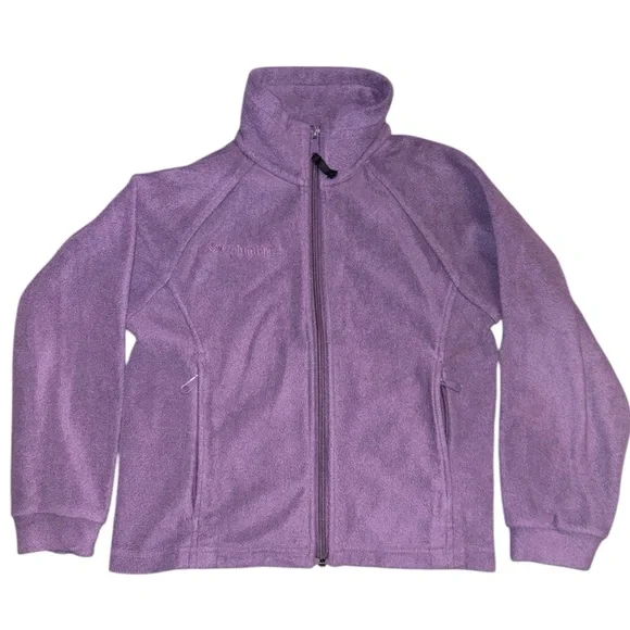 Columbia Purple Kids Full-Zip Fleece Jacket - Picture 1 of 4